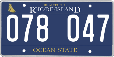 RI license plate 078047