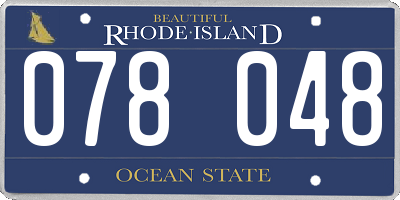 RI license plate 078048