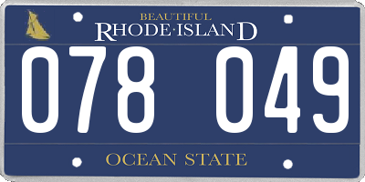RI license plate 078049
