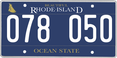 RI license plate 078050