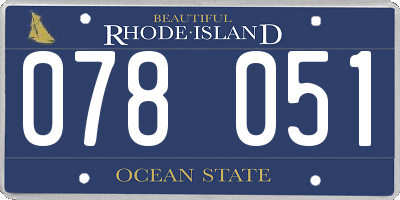 RI license plate 078051