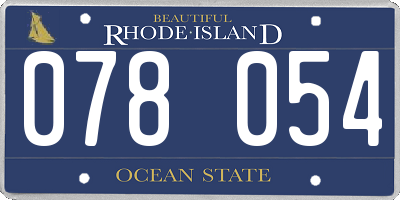 RI license plate 078054