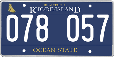RI license plate 078057
