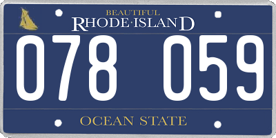 RI license plate 078059