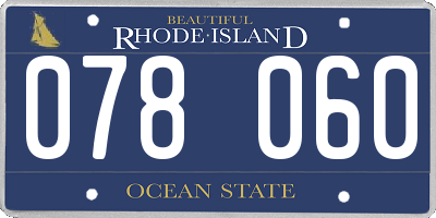 RI license plate 078060
