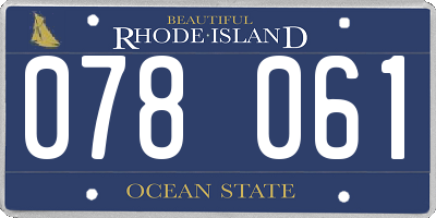 RI license plate 078061
