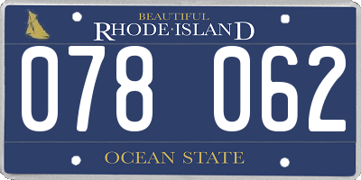 RI license plate 078062