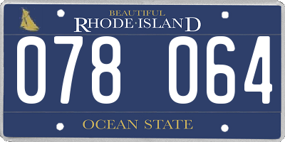 RI license plate 078064