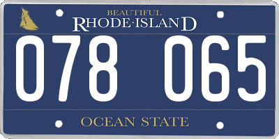 RI license plate 078065