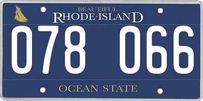 RI license plate 078066
