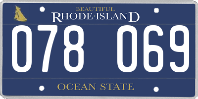 RI license plate 078069