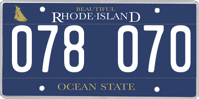 RI license plate 078070