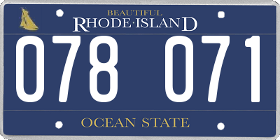 RI license plate 078071