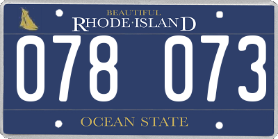 RI license plate 078073