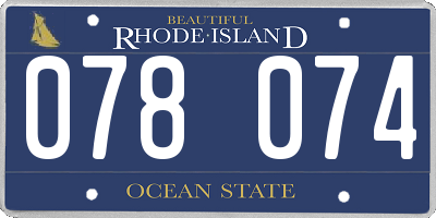 RI license plate 078074