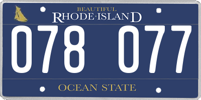 RI license plate 078077