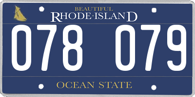 RI license plate 078079