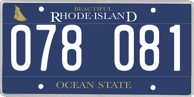 RI license plate 078081
