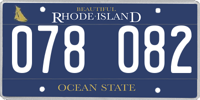 RI license plate 078082