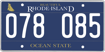 RI license plate 078085