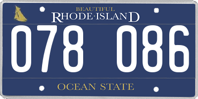 RI license plate 078086