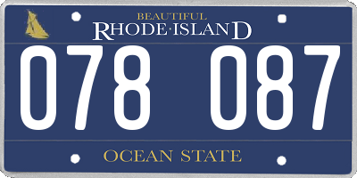 RI license plate 078087
