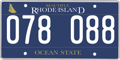 RI license plate 078088