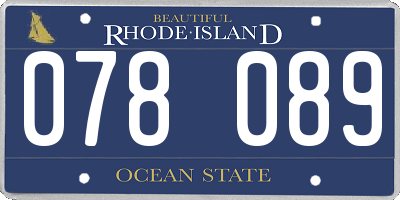 RI license plate 078089