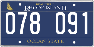 RI license plate 078091