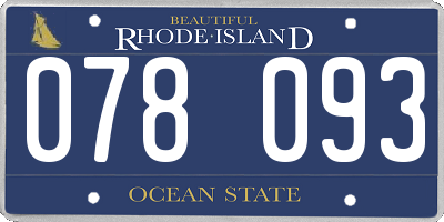 RI license plate 078093