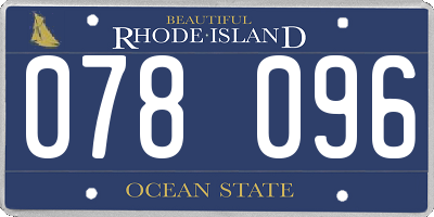 RI license plate 078096