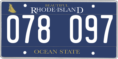 RI license plate 078097