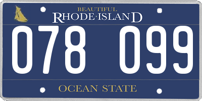 RI license plate 078099