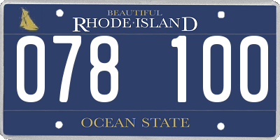 RI license plate 078100