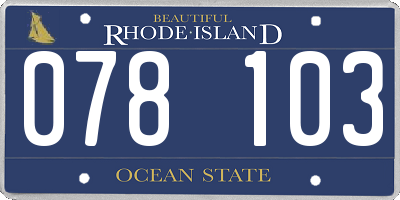 RI license plate 078103
