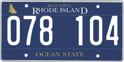 RI license plate 078104