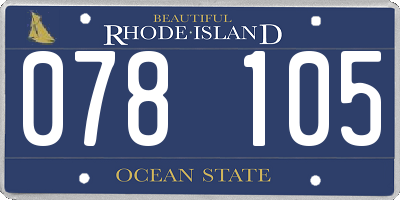 RI license plate 078105
