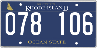 RI license plate 078106