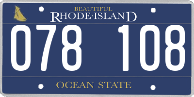 RI license plate 078108