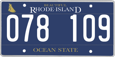 RI license plate 078109