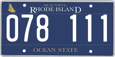 RI license plate 078111