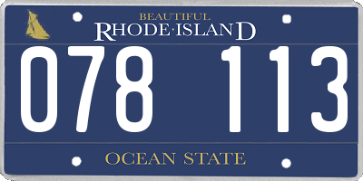 RI license plate 078113