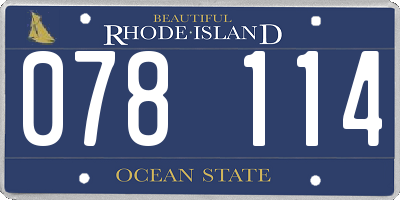 RI license plate 078114