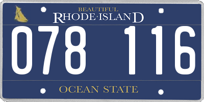 RI license plate 078116
