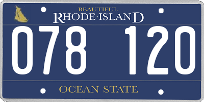 RI license plate 078120