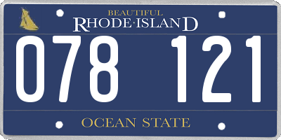 RI license plate 078121