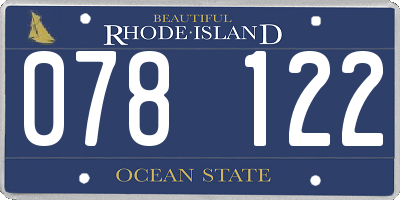 RI license plate 078122