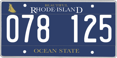RI license plate 078125