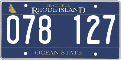 RI license plate 078127