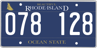 RI license plate 078128